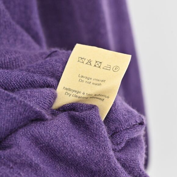 NINA RICCI Sweater Womens Size M Cashmere Blend Purple VNeck‎ Knit Cardigan - Picture 9 of 14